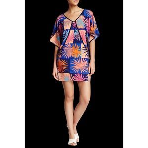 TRINA TURK EDITH KIMONO SLEEVE PRINTED Mini DRESS Multicolor Sz M